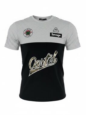 Focus NWT Cartel Savage Two-Tone Black & Gray Short Sleeve Tee